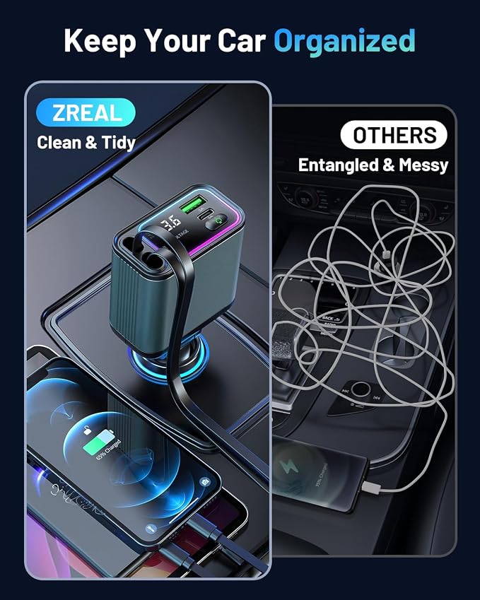 4 in 1 Retractable Car Charger - Image 8