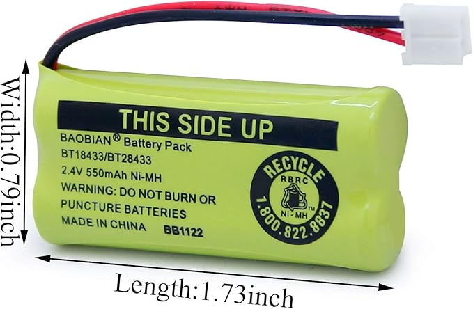 BT18433 BT28433 Cordless Phone Battery Compatible - Image 2