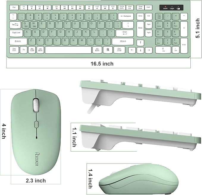 Wireless Keyboard and Mouse Combo, 2.4G Full Size Silent Keyboard - Image 9