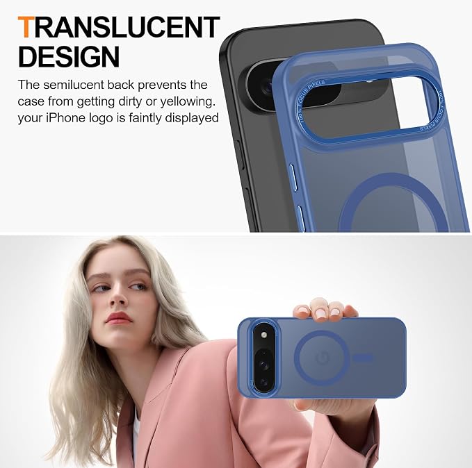 Magnetic for Google Pixel 9/Pixel 9 Pro Case, Shockproof Slim Translucent Matte - Image 4
