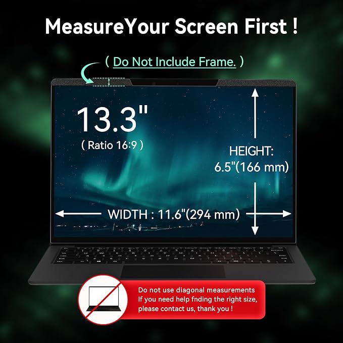 Magnetic Laptop Screen Privacy Shield 16:9 Aspect Ratio Anti-Glare Blue Light - Image 7