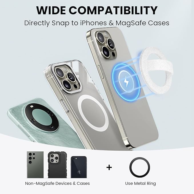 Magnetic Silicone Ring Grip Phone Holder, Loop Grip, Compatible - Image 4