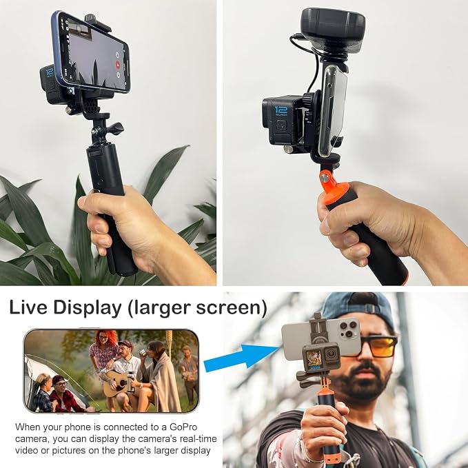 Suptig Phone Holder for Tripod, Action Camera Tripod Mount Adapter Compatible - Image 5