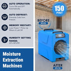 MOUNTO Commercial Dehumidifier, 150 Pint High-Capacity, Includes Pump Drain Hose - Image 2