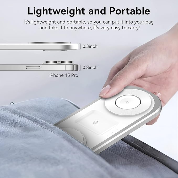 3 in 1 Wireless Charger for iPhone, Foldable Charging Station for Magsafe for - Image 6