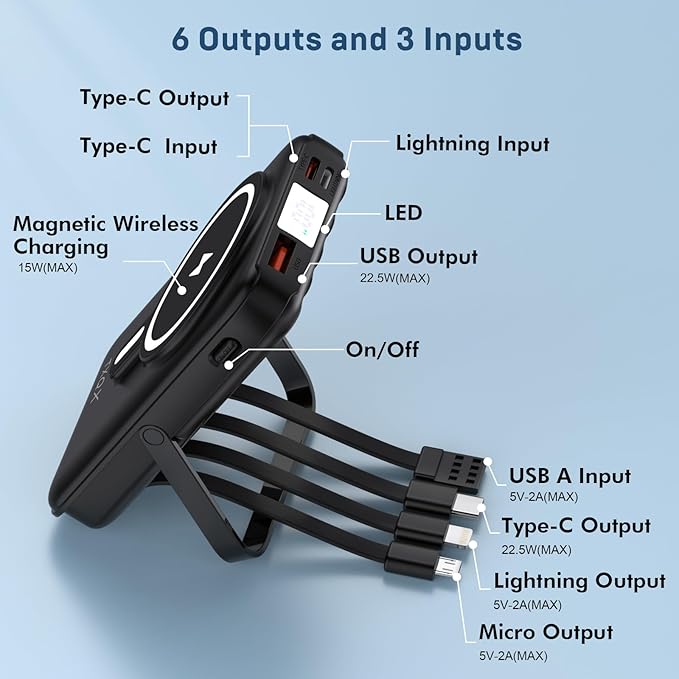 Wireless Portable Charger 10000mAh, Magnetic Power Bank - Image 2