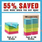 HOMEXCEL Microfiber Cleaning Cloth, 100 Pack Cleaning Rags, Cleaning Towels - Image 2