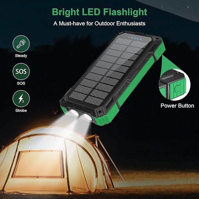 Solar Charger Power Bank 49800mAh Wireless Portable Phone Charger, 22.5W QC3.0 - Image 5