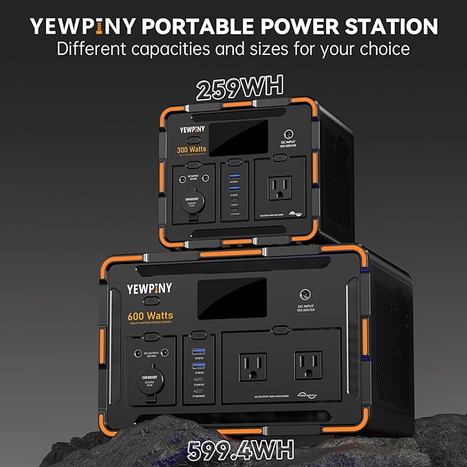 600W Solar Generator 599.4Wh Portable Power Station, 162000mAh Battery w/ - Image 2