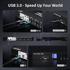 TESmart USB 3.0 HDMI KVM Switch 3 Monitors 4 Computers 4K@60Hz, Audio&Microphone - Image 3