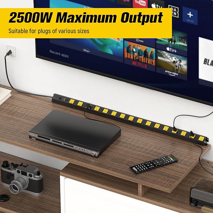 HHSOET 16 Outlet Long Power Strip, 4FT Heavy Duty Power Strip - Image 7
