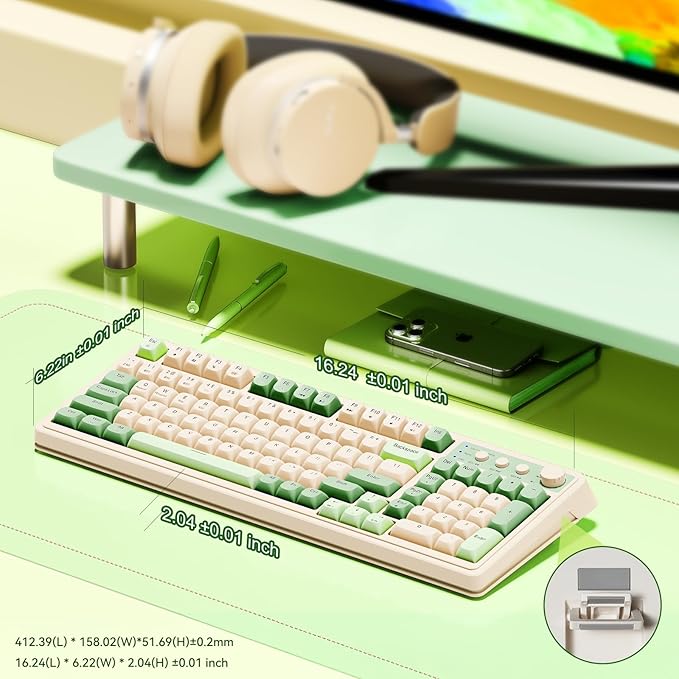 AULA S99 Gaming Keyboard, Wireless Computer Keyboards, Tri-Mode - Image 5