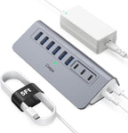 Powered USB Hub 10Gbps, intpw YH6AC 9-Port USB HUB by intpw