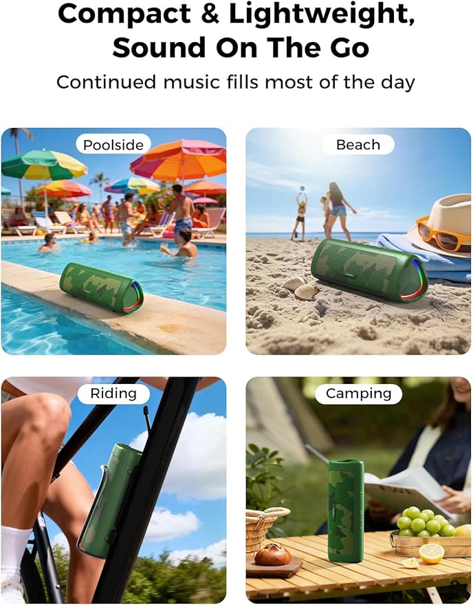 Bluetooth Speaker, 20W HD Sound, Portable Wireless, IPX5 Waterproof, - Image 7