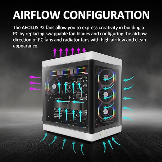 GAMDIAS AEOLUS P2-1203 120mm ARGB PWM Fan, Include Reverse Fan Blade x3 & - Image 6