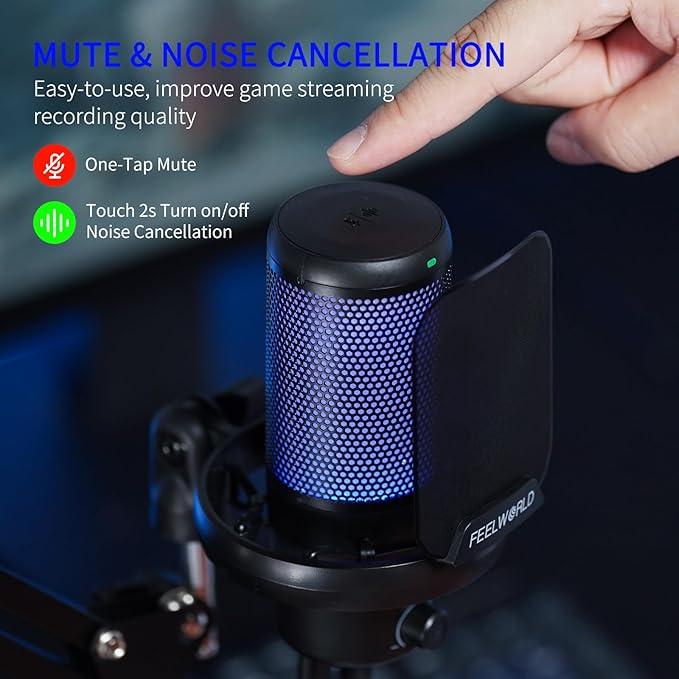 FEELWORLD VM1 Gaming PC USB Microphone Condenser Mic - Image 2
