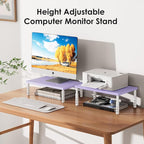 ECOLOVI Wood Computer Laptop Monitor Stand Riser, 4-Height Adjustable Desk - Image 6