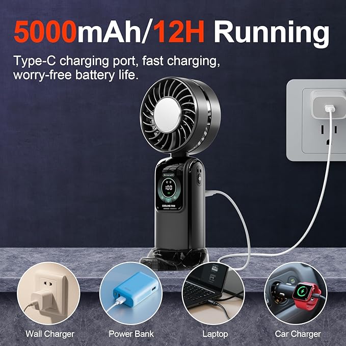 Blows Cold Air Portable Handheld Fan - Image 6