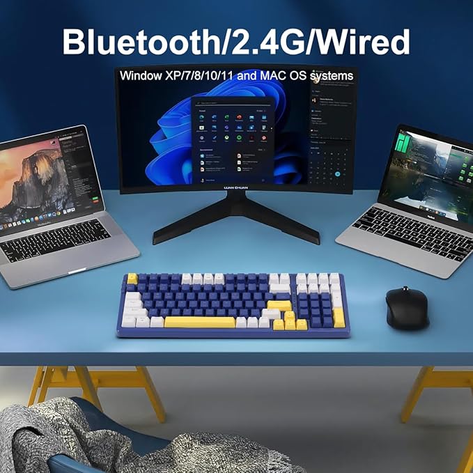 Merdia Wireless Mechanical Keyboard, Triple Mode 2.4G/USB-C/BT Gaming Keyboards - Image 3
