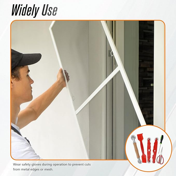 Screen Repair Tools, 6 in 1 Window Screen Installation Kit Include Screen - Image 8