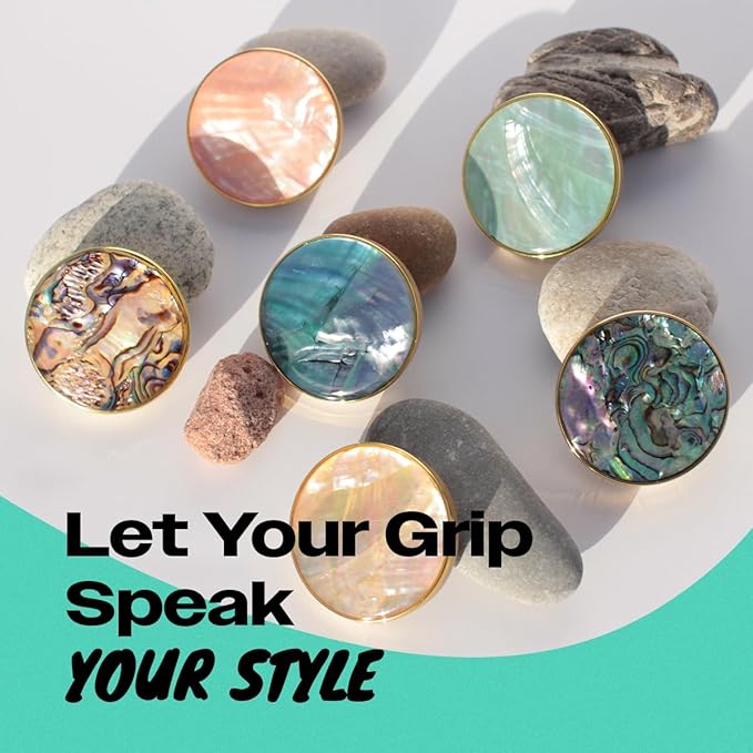 OnTheGrip Cute Natural Seashell Design Round Shape Collapsible Mobile Phone - Image 3