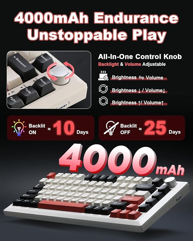 Y75 Wireless Mechanical Keyboard, 75% Hot Swappable Custom Keyboard - Image 4
