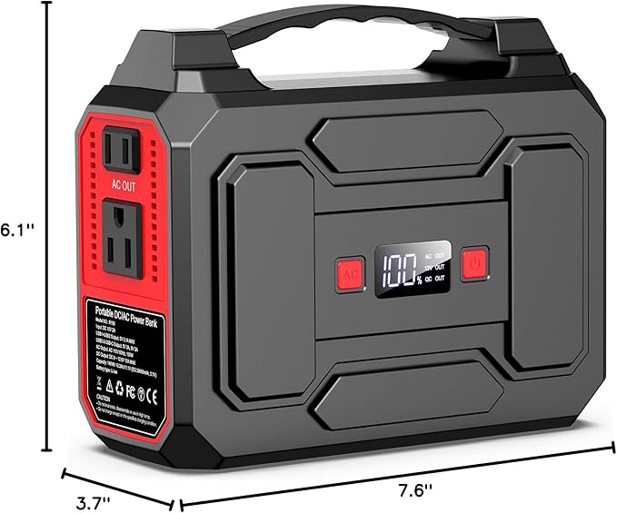 Apowking Portable Power Station Bank 146Wh 200W Peak, Solar Powered Power Bank - Image 7