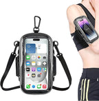 Phone Holder for Running, 2-in-1 Arm Band Cross Bag for iPhone16 15 14 13 Plus by NITMTYOU