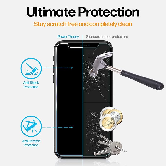 Power Theory Designed for iPhone X, iPhone Xs Privacy Screen Protector Tempered - Image 6