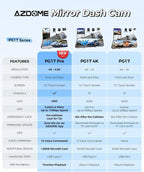 AZDOME PG17 Pro Mirror Dash Cam Front and Rear - Image 3