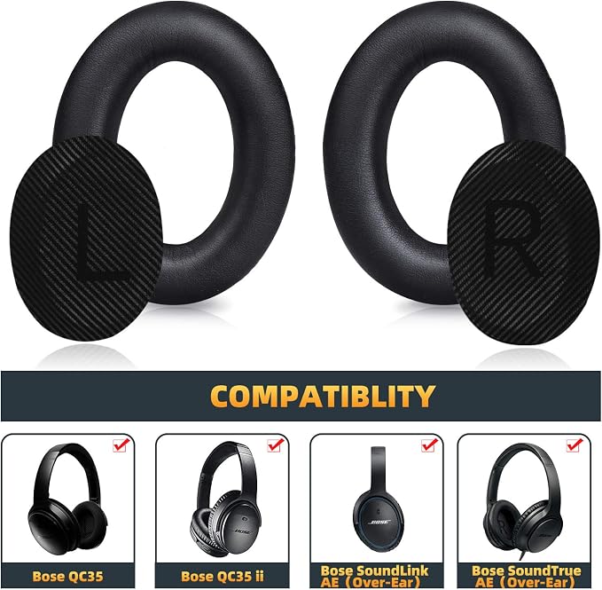 Premium Replacement Ear Pads for Bose QC35 & QC35ii Headphones Made by GEVO- - Image 2