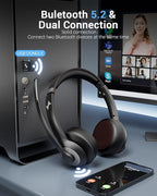 Wireless Headset with AI Noise Cancelling Microphone Bluetooth Headset - Image 2