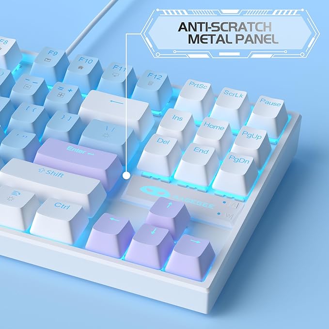 MageGee 75% Mechanical Gaming Keyboard, LED Blue Backlit, 87 Keys Compact TKL - Image 7