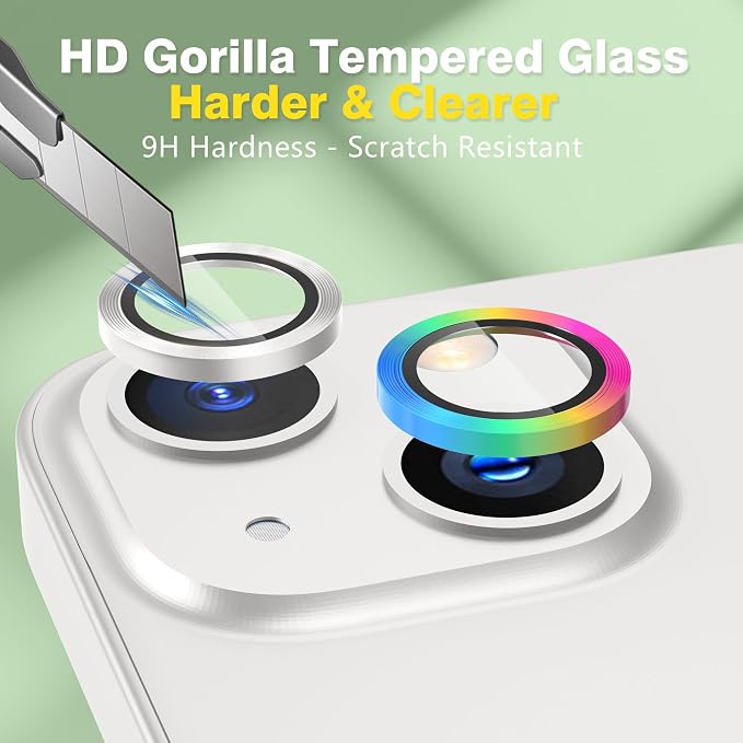 AGVEE 3+3 6 Pack for iPhone 14 6.1" / 14 Plus 6.7" Camera Lens Cover Protector - Image 6