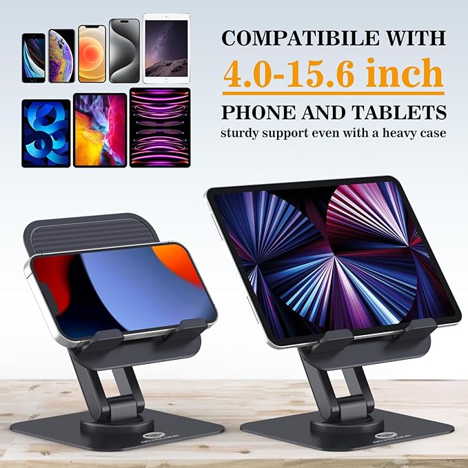 OCYCLONE for iPad Stand for Desk, 360 Rotating Adjustable Portable Monitor - Image 7