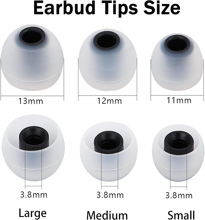 Replacement Earbud Tips Silicone Earbud Covers Fit Most in-Ear Earbuds - Image 2