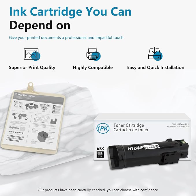 H625 N7DWF High Yield Toner Cartridge: Compatible N7DWF Toner Cartridge - Image 6