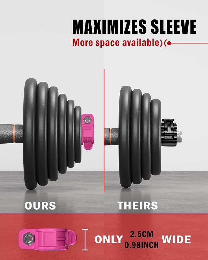 Narrow Barbell Clips 2.5cm Width - Image 4