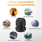 QILIPSU 20pcs 1" NPT Cable Gland Waterproof IP68 Nylon Cable Pass Through Cord - Image 7