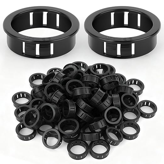 100PCS 1" Black Cable Snap Bushing Grommet, Snap in Cord Bushing Protect Cables by Unknown
