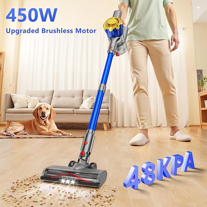 Cordless Vacuum Cleaner, 450W 48Kpa Powerful Stick Vacuum, Vacuum Cleaners - Image 2