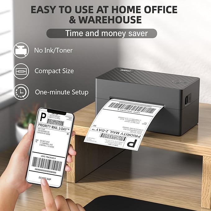 Label Printer, 4x6 Shipping Label Thermal Printer - Image 3