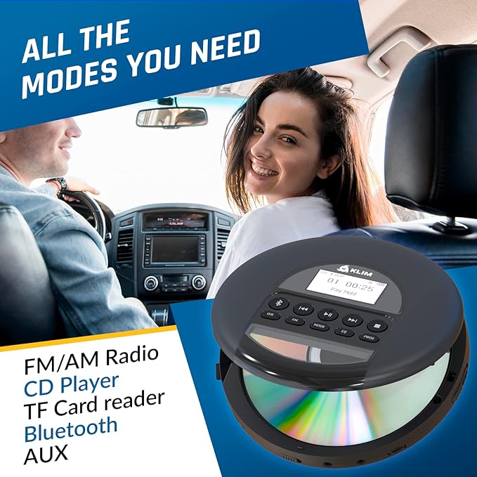 KLIM Nomad - Portable CD Player - with Headphones - Radio FM - Compatible MP3 - Image 3