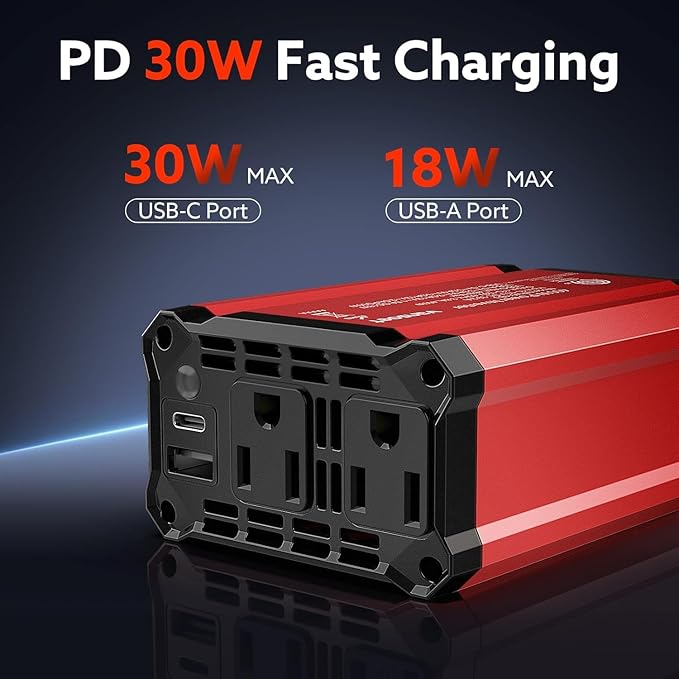 400W Car Power Inverter: vansoet DC 12V to AC 110V Inverter Converter, USB C PD - Image 3