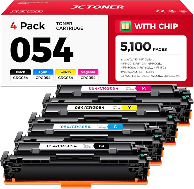 054 Toner Cartridge Set 4-Pack Replacement by JCTONER