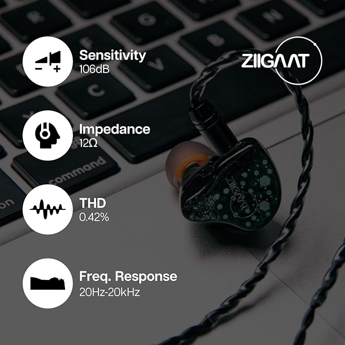 Linsoul ZiiGaat Arcanis in Ear Monitor, Professional 2DD+5BA Hybrid IEM Earphone - Image 7