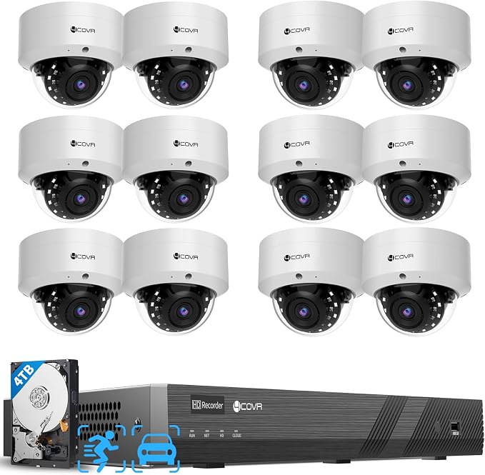 4COVR 16 Channel PoE Security Camera System AI Human/Vehicle Detection by 4COVR