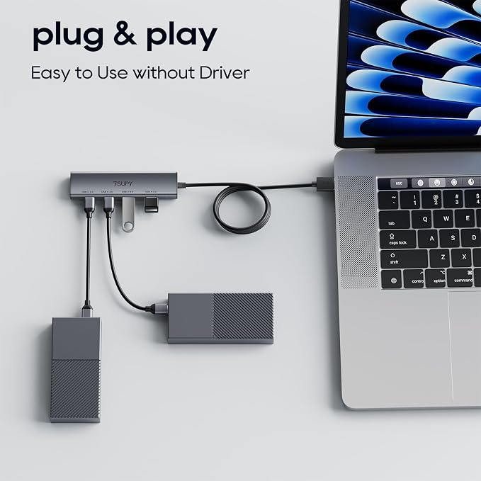TSUPY Multi USB C USB A 3.0 Hub - Image 5
