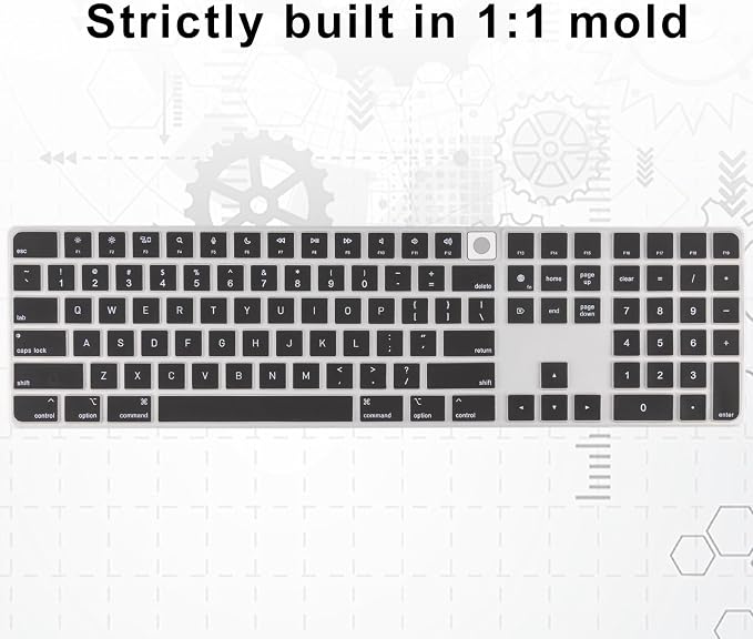 Allinside Black Keyboard Cover for Mac Magic Keyboard - Image 6