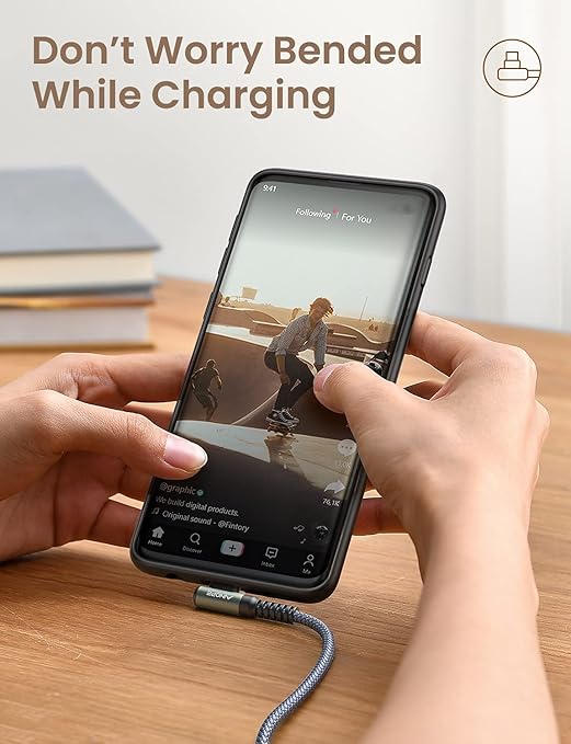 AINOPE USB Type C Cable 3.1A Type C Charger Fast Charging Right Angle, Durable - Image 2